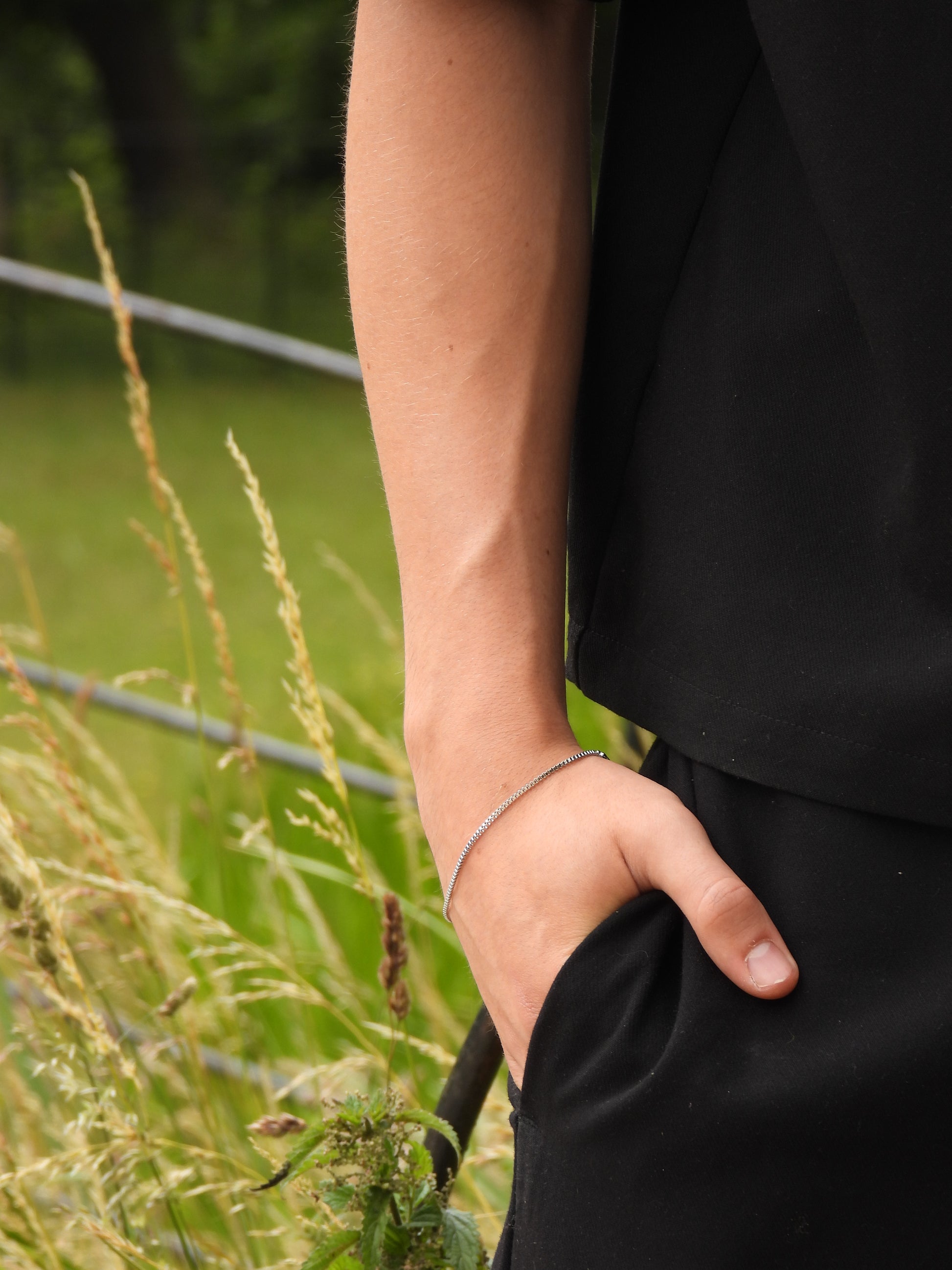 BOX CHAIN BRACELET - SILVER