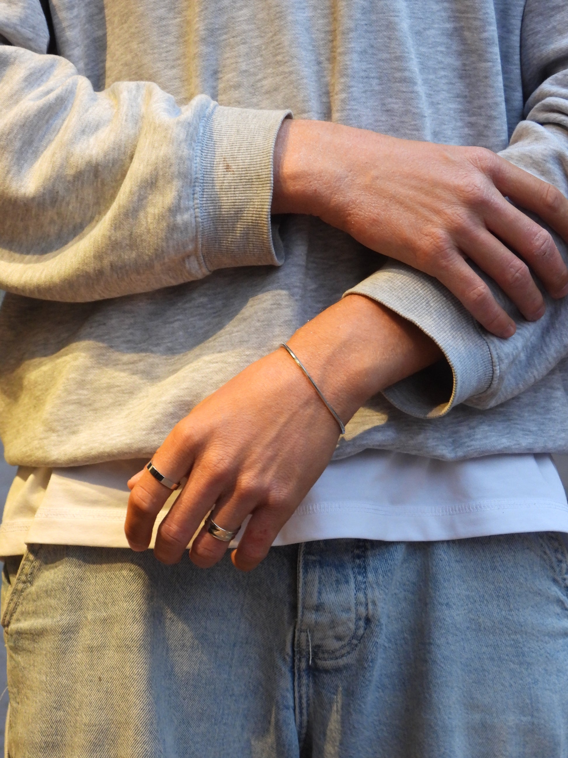 SQAURE CHAIN BRACELET - SILVER