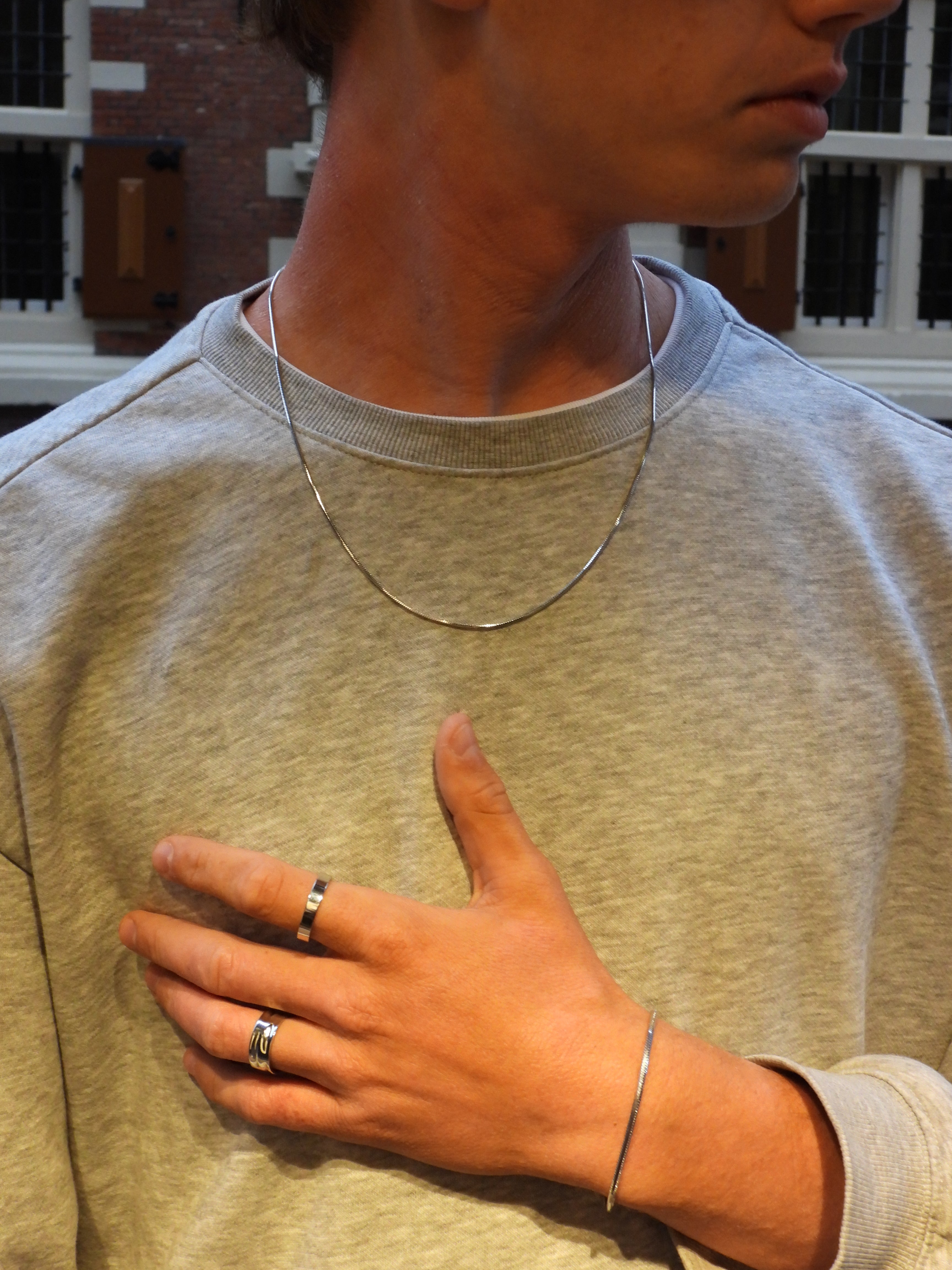 SQAURE CHAIN BRACELET - SILVER