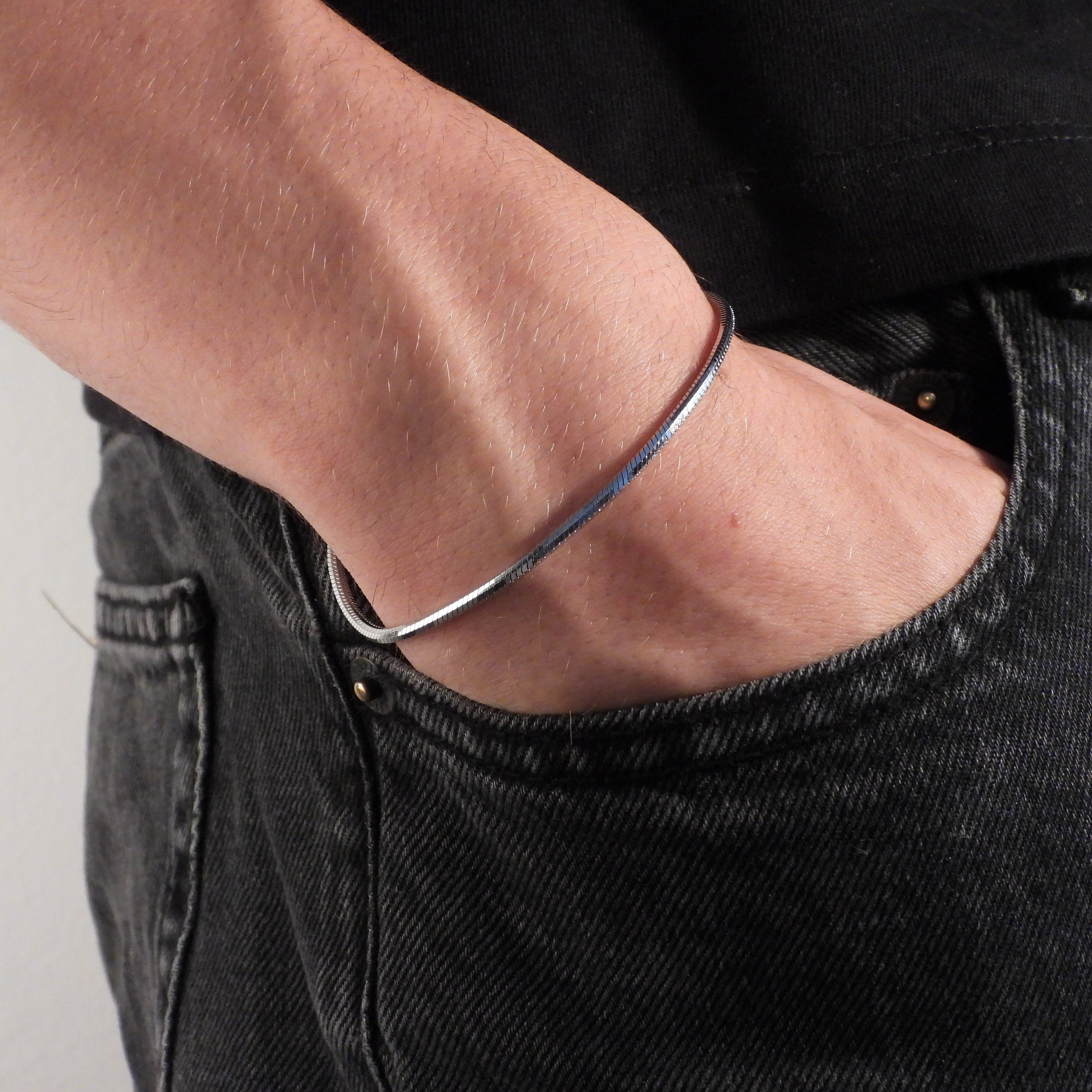 OCTAGONAL CHAIN BRACELET - SILVER