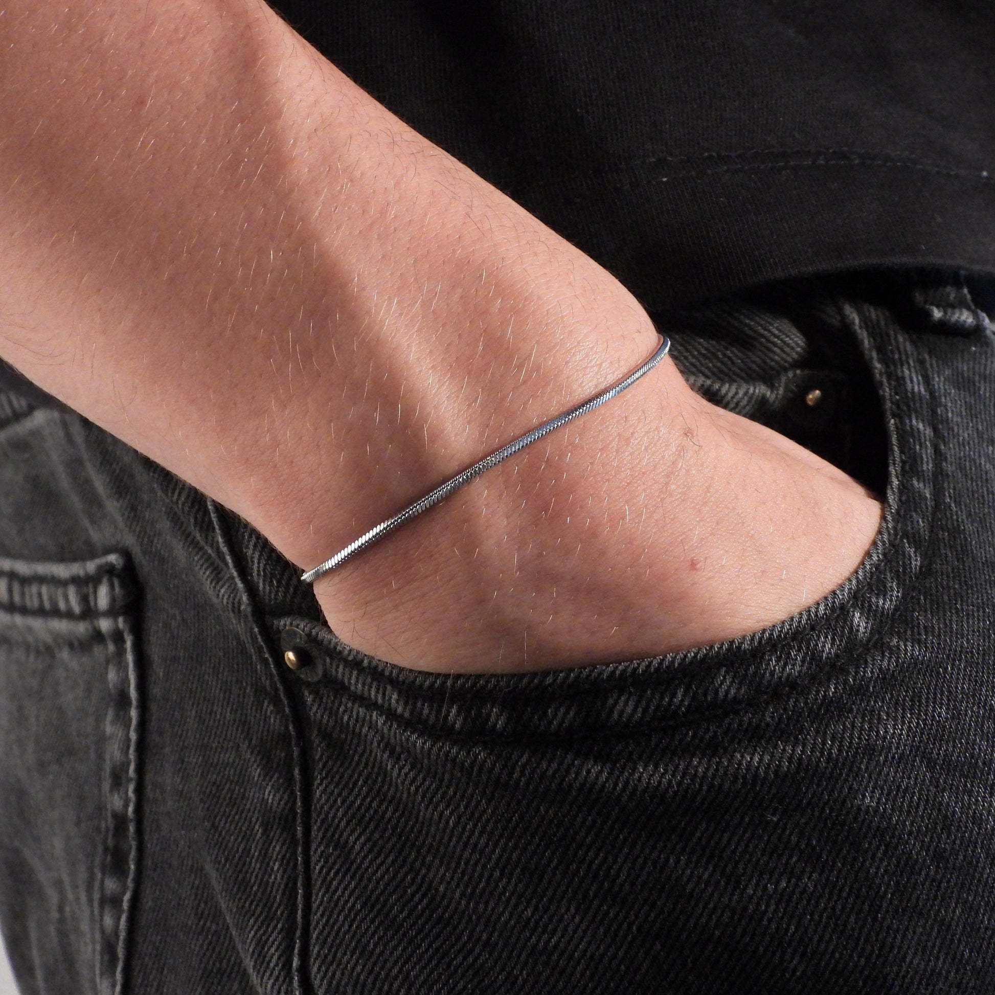 SQAURE CHAIN BRACELET - SILVER