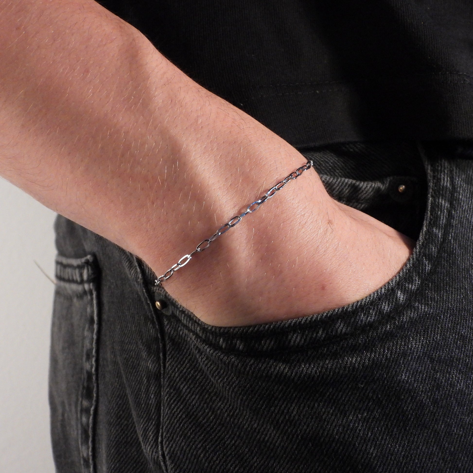 PAPERCLIP CHAIN BRACELET - SILVER