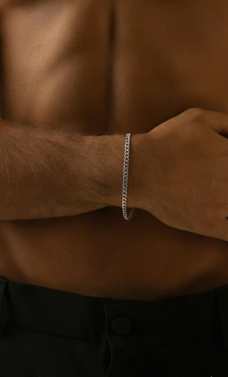 CUBAN CHAIN BRACELET (1.5MM) - SILVER
